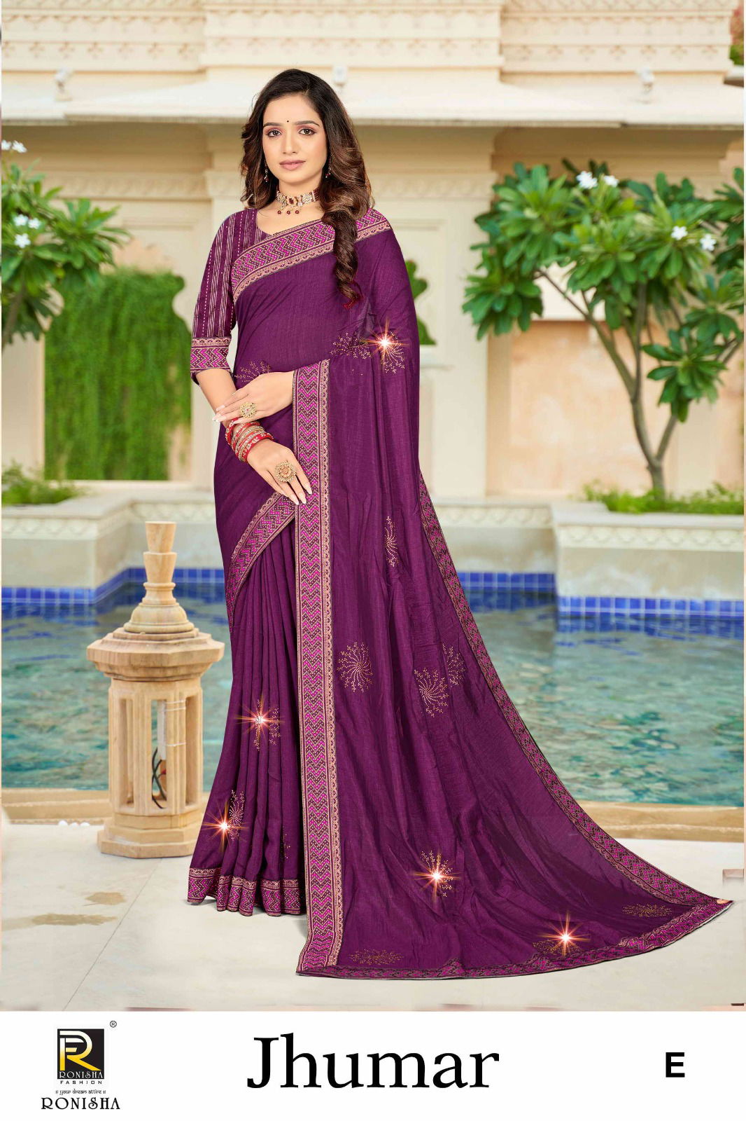 Jhumar A To H By Ronisha Swarovski Work Designer Sarees Wholesale Suppliers In Mumbai
